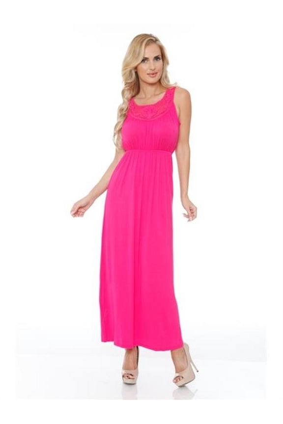 302- Fuchsia-M Womens Katherine Maxi Dress, Fuchsia - Medium