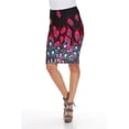 thumbnail image 1 of White Mark 718-109-L Women Polyester Feather Print Pencil Skirt, Peacock Feather - Large, 1 of 1