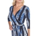 thumbnail image 1 of White Mark 824-12-S Womens Mariah Animal Print Wrap Dress, Blue & Grey Snake - Small, 1 of 4