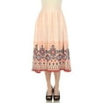 thumbnail image 1 of White Mark Border Print Pleated Midi Skirt (Women's), 1 of 6