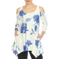 thumbnail image 1 of White Mark Fashion Casual Scoop Neck Floral Blouse & Top, Women's & Women's Plus, 1 of 5