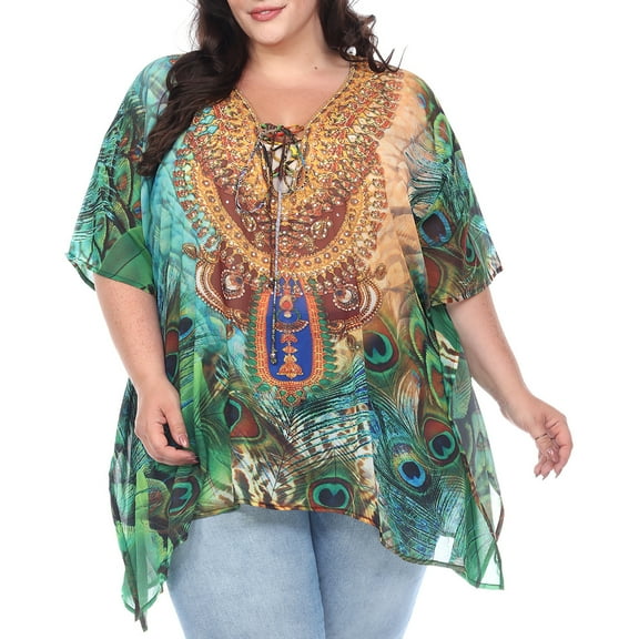 White Mark Casual Cover-up Tunic Top (Women's Plus)