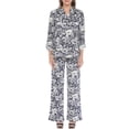 thumbnail image 1 of White Mark Casual Floral Print 3/4 Sleeve Blouse and Palazzo Pant Clothing Set, 2-Piece, Women's, 1 of 7