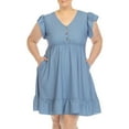 thumbnail image 1 of White Mark Casual Short Sleeve High-waist Cute Babydoll Dress with Pockets (Women's & Women's Plus), 1 of 5