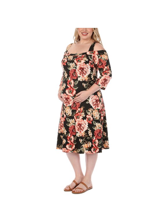 Cold Shoulder Floral Print Maternity Dress (Women's)
