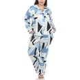 thumbnail image 1 of White Mark Fashion's Plus Size Printed Satin Pajama Set, 1 of 6
