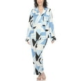 thumbnail image 1 of White Mark Fashion's Printed Satin Pajama Set, 1 of 6