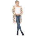 thumbnail image 1 of White Mark Women's Maternity Leopard Sherpa Cardigan, 1 of 6