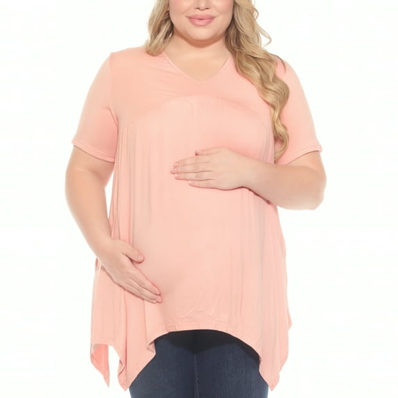 White Mark Maternity Shirred Maternity Top, Women's, S-3X