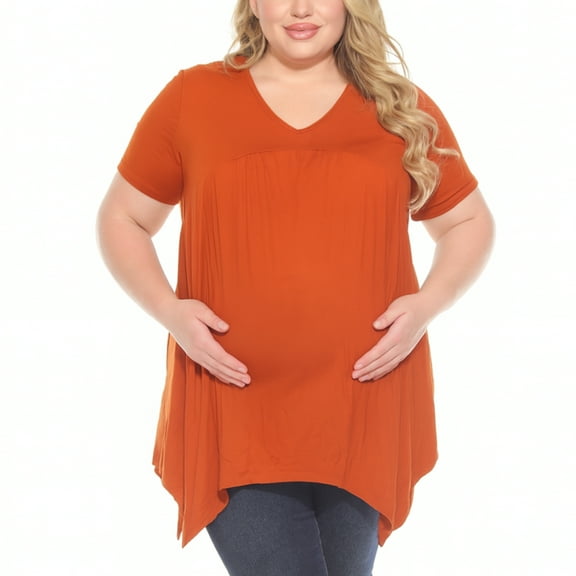 White Mark Maternity Shirred Maternity Top, Women's, S-3X