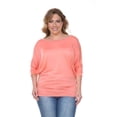 thumbnail image 1 of White Mark PS124-Coral-4XL Plus Size Bat Sleeve Top & Tunic, Coral - 4XL, 1 of 1