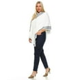 thumbnail image 1 of White Mark PS633-01 Ivory Plus Size Nevaeh Poncho - One Size, 1 of 6