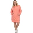 thumbnail image 1 of White Mark Plus Size Hooded Pullover Kangaroo Pocket Fleeced Textured Cozy Sweatshirt Dress, 1 of 5