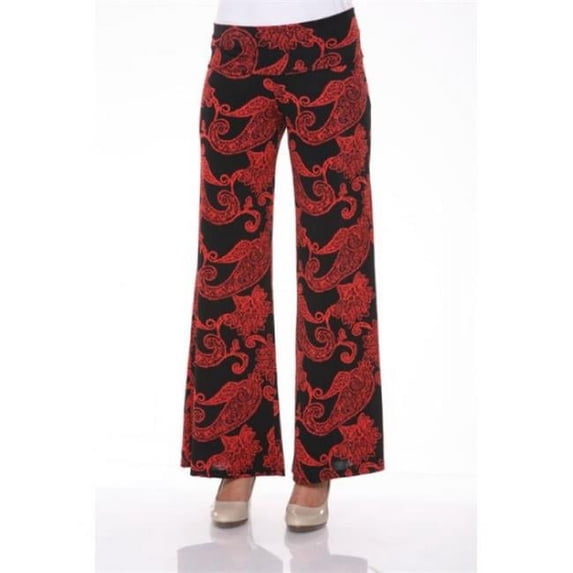 White Mark Printed Palazzo Pants, 113-Red & Black - Large