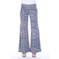 thumbnail image 1 of White Mark Printed Palazzo Pants, 93-Navy Pink Paisley - Small, 1 of 1
