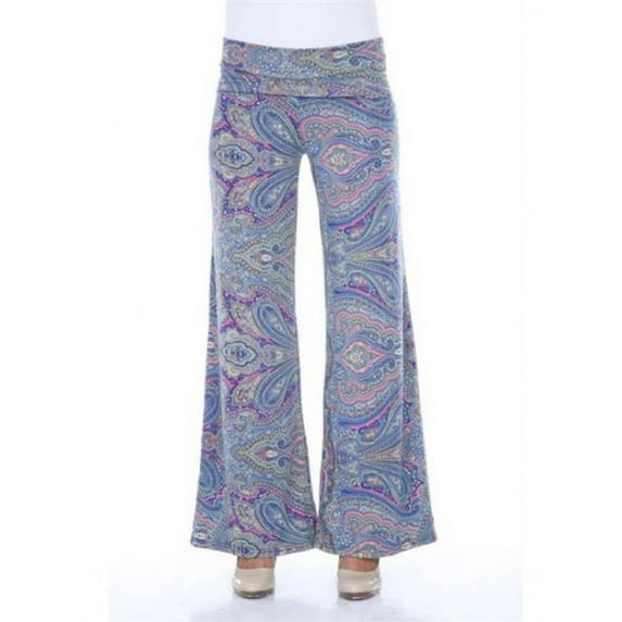 White Mark Printed Palazzo Pants, 93-Navy Pink Paisley - Small