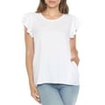 thumbnail image 1 of White Mark Ruffle Sleeve Solid Top (Women's), 1 of 6