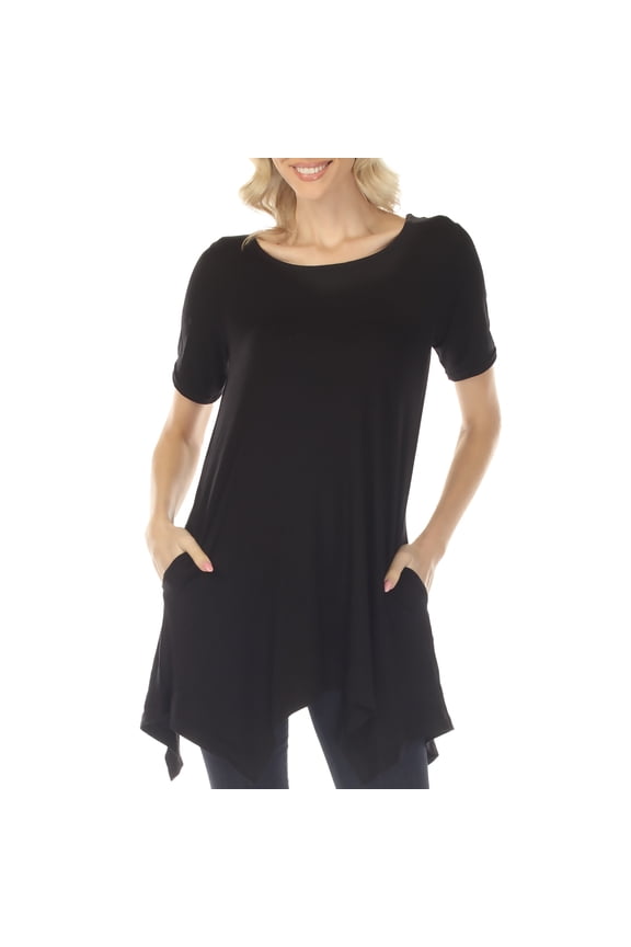 Short Sleeve Swing Tunic Top, Women's, S-XL