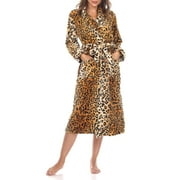 White Mark Soft Long Sleeve Plush Robe (Women's & Women's Plus)