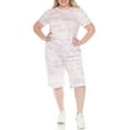 thumbnail image 1 of White Mark Soft Pajama Top and Capri Pant Lounge Set, 2-Piece, 1X-3X, 1 of 7