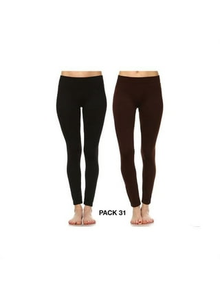 White Mark PACK 152 Women Plus Size Leggings - Pack of 3, Black