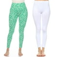 thumbnail image 1 of White Mark Women's 2 Pack of Leopard Printed Leggings, 1 of 2