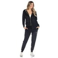 thumbnail image 1 of White Mark Women's 2 Piece Rhinestone Velour Tracksuit Set, 1 of 6