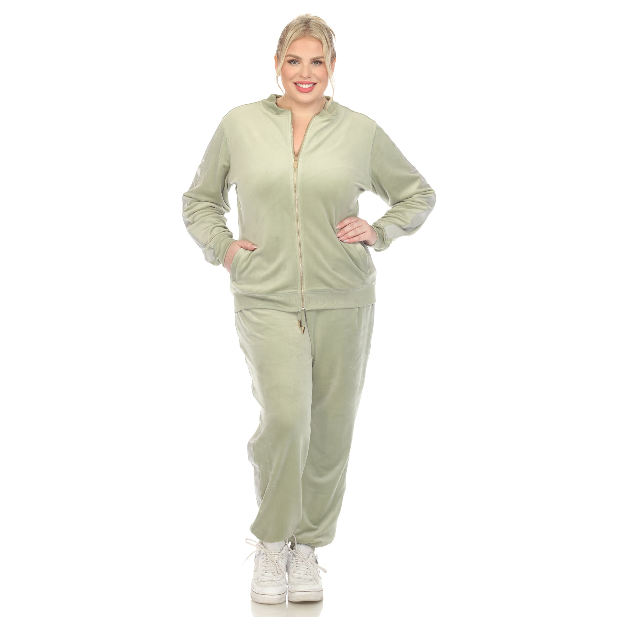 ★DUVETICA★ Torisa Velvet Light Cream Women's Down Jumper V White Mark Women's 2-Piece Velour Long Sleeve Tracksuit Set