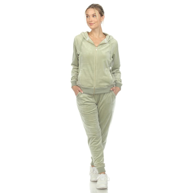 White Mark Women's 2 Piece Velour Tracksuit Set - Walmart.com