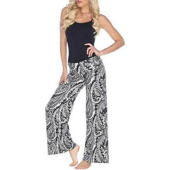 White Mark Women's Bohemian Paisley Printed Palazzo Pants