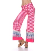 White Mark Womens Border Print Palazzo Pants