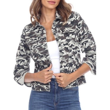 White Mark Women's Camo Denim Jacket
