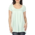 thumbnail image 1 of White Mark Women's Cap Sleeve Pleated Top, 1 of 6