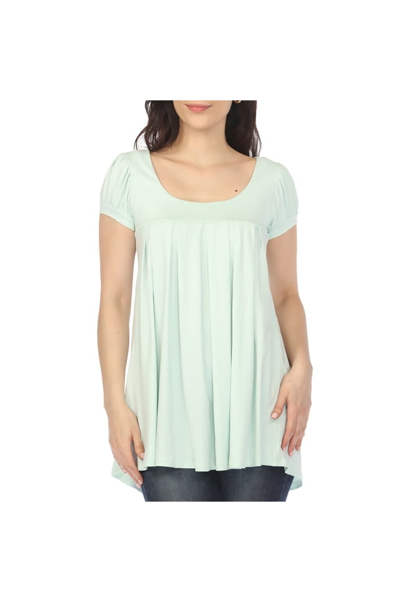 Women's Cap Sleeve Pleated Top
