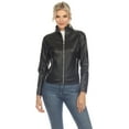 thumbnail image 1 of White Mark Fashion's Classic Biker Faux Leather Jacket, 1 of 10