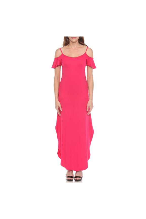 Women's Cold Shoulder Maxi Sundress, Sizes S-XL