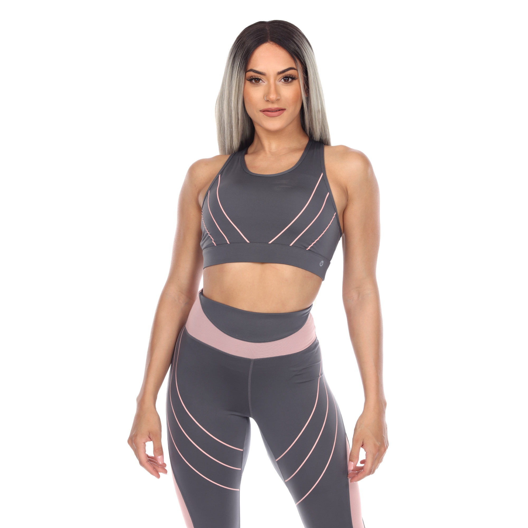 White Mark High-Waist Reflective Piping Fitness Leggings