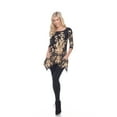 thumbnail image 1 of White Mark Women's Damask Print 3/4 Sleeve Tunic Top, 1 of 4
