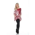 thumbnail image 1 of White Mark Women's Damask Print 3/4 Sleeve Tunic Top, 1 of 4