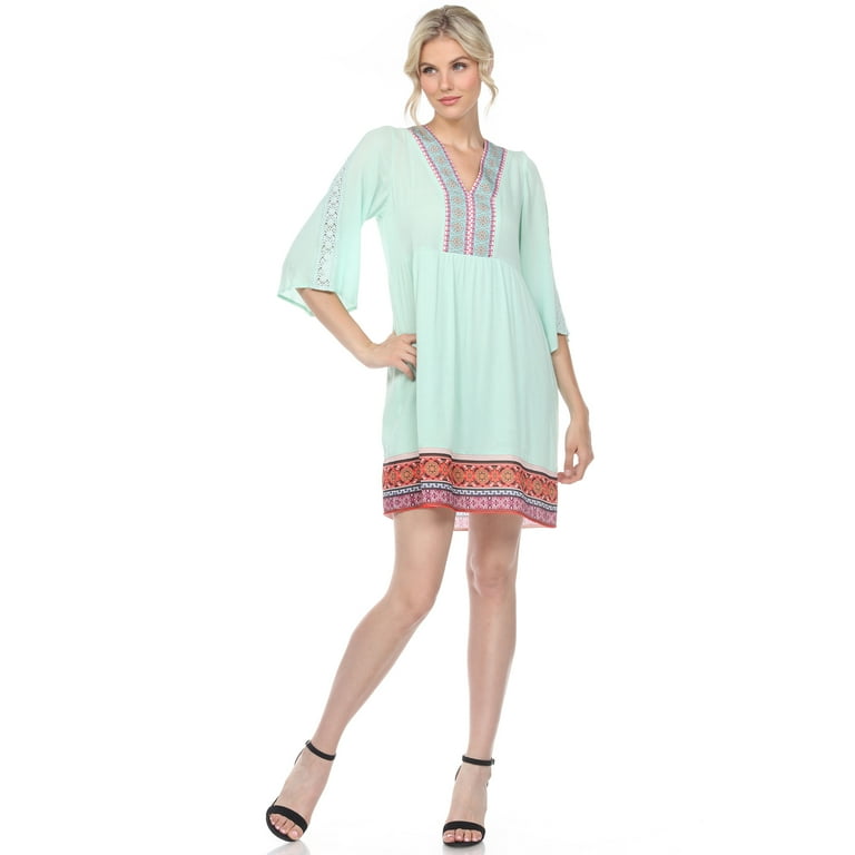 Women's embroidered on sale tunic dress
