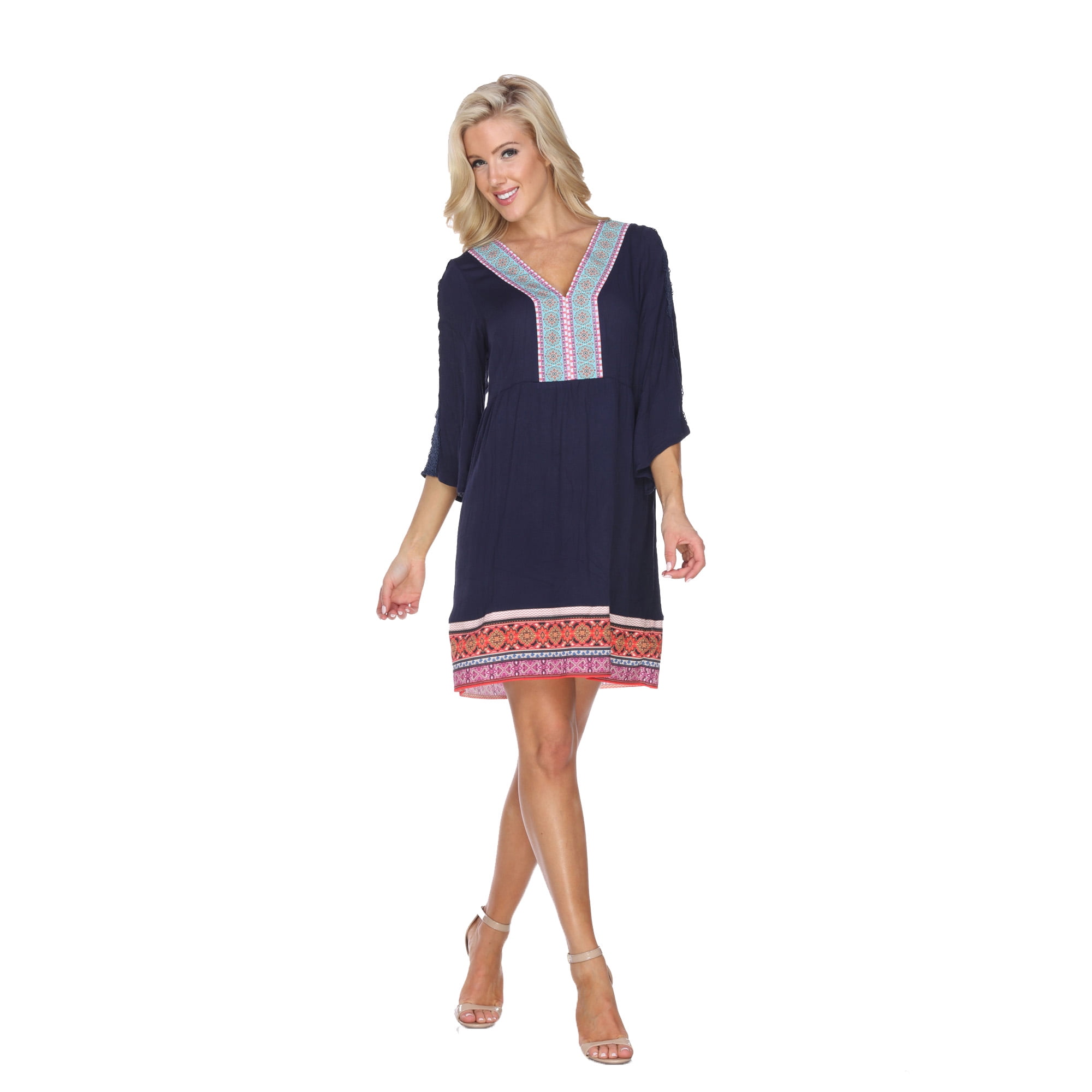 white mark naarah embroidered sweater dress White Mark