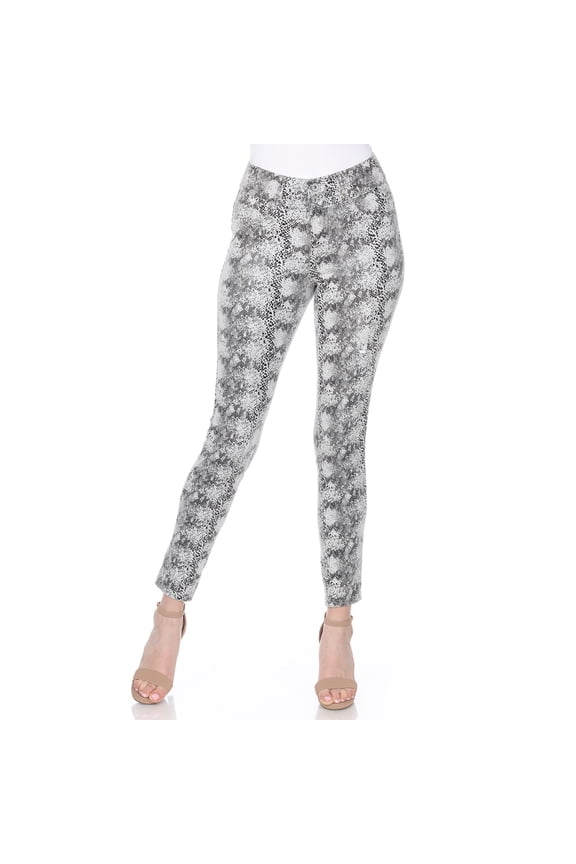 Women's Faux Suede Snakeskin Print Pants