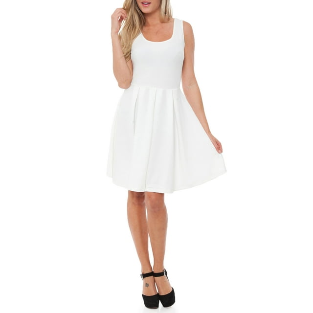 White Mark Women's Fit and Flare Mini Dress - Walmart.com