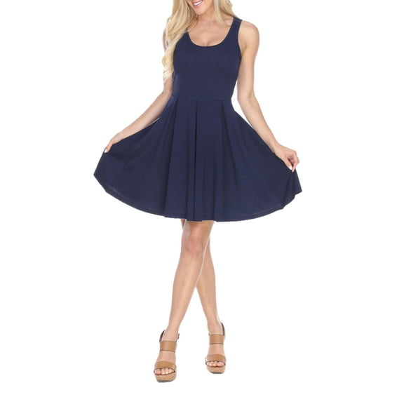 White Mark Women's Fit and Flare Mini Dress