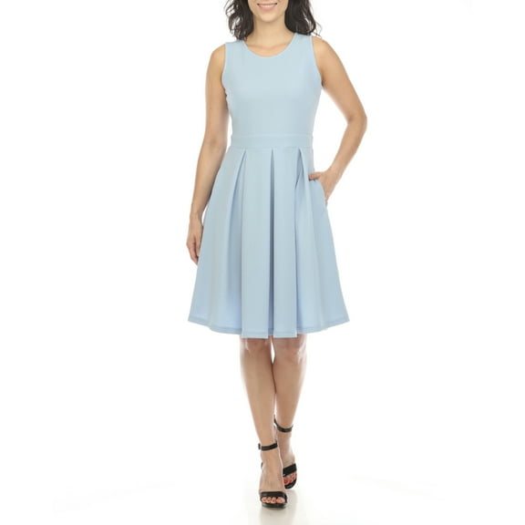 White Mark Women's Fit and Flare Skater Dress