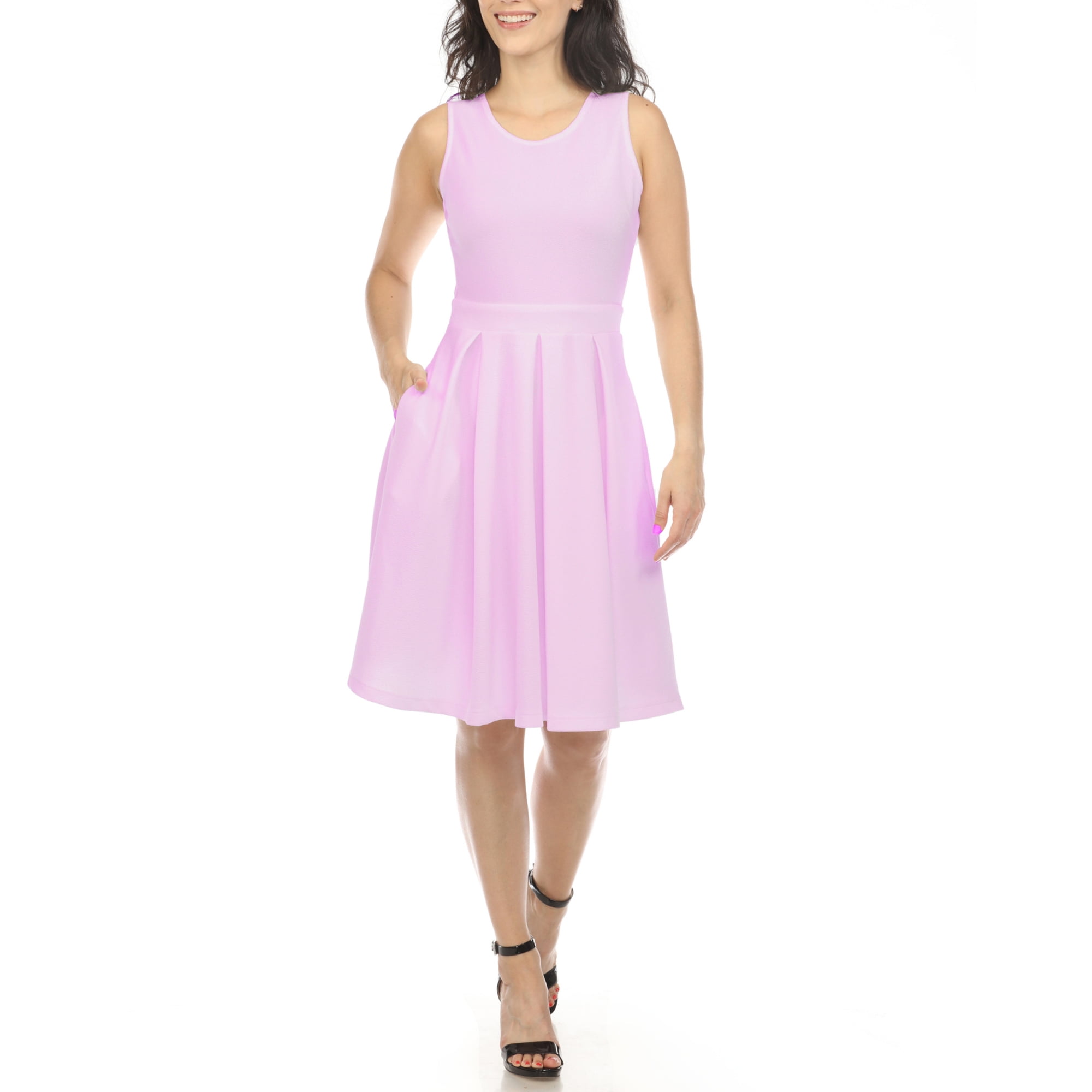 White Mark Women's Fit and Flare Skater Dress - Walmart Business Supplies