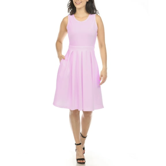 White Mark Women's Fit and Flare Skater Dress