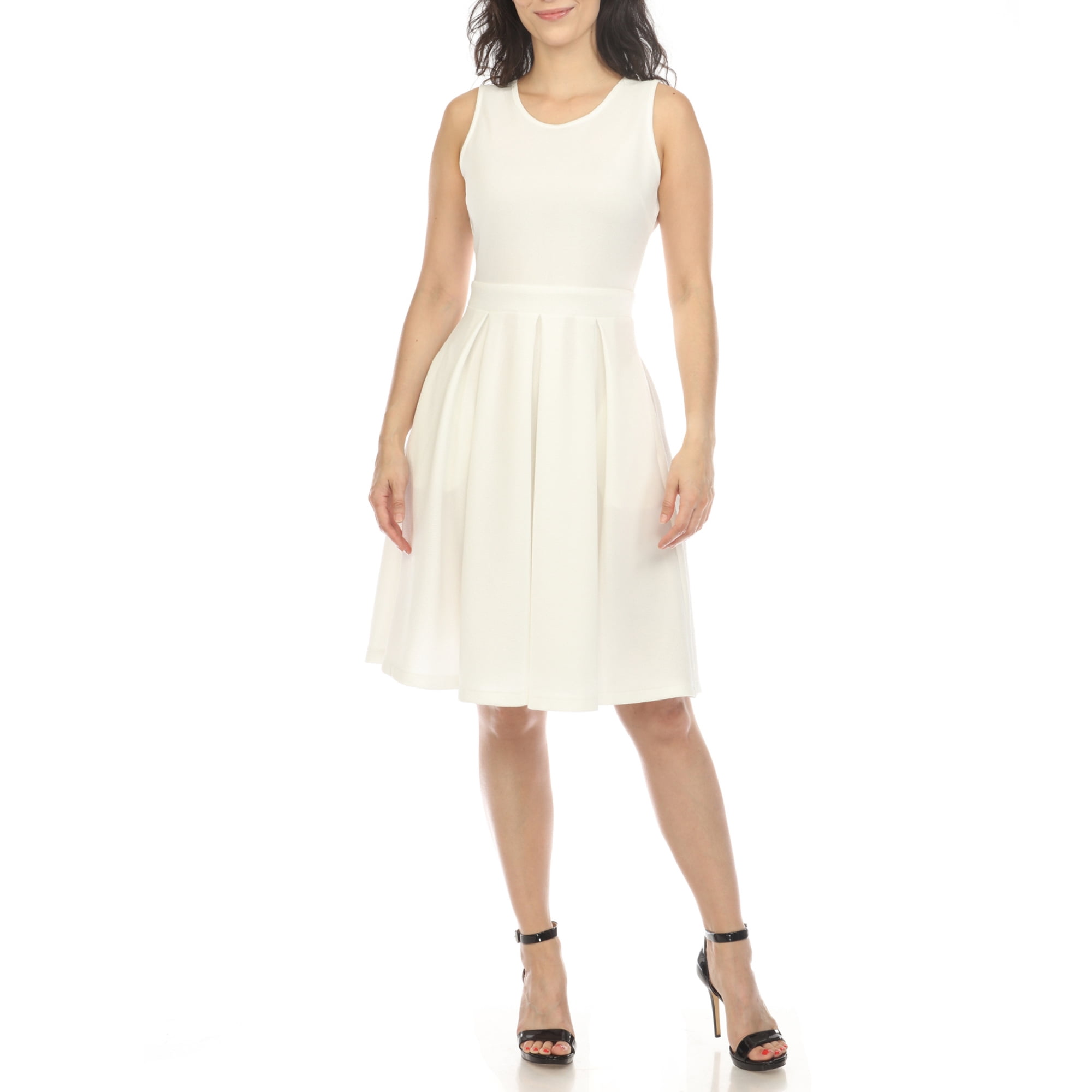 White Mark Women's Fit and Flare Skater Dress - Walmart Business Supplies