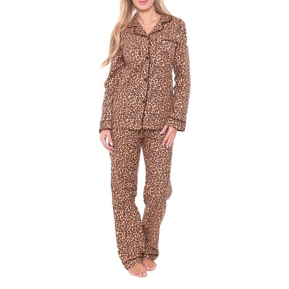 White Mark Women's Flannel Pajama Set - Extended Sizes