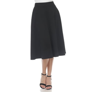 White Mark Women's Flared Midi Skirt